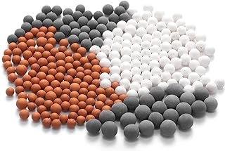 Filtration Stone Beads Filter for Filtered Shower Head, Mineral Stone Bead Balls for Purifying Water (Red Gray White)