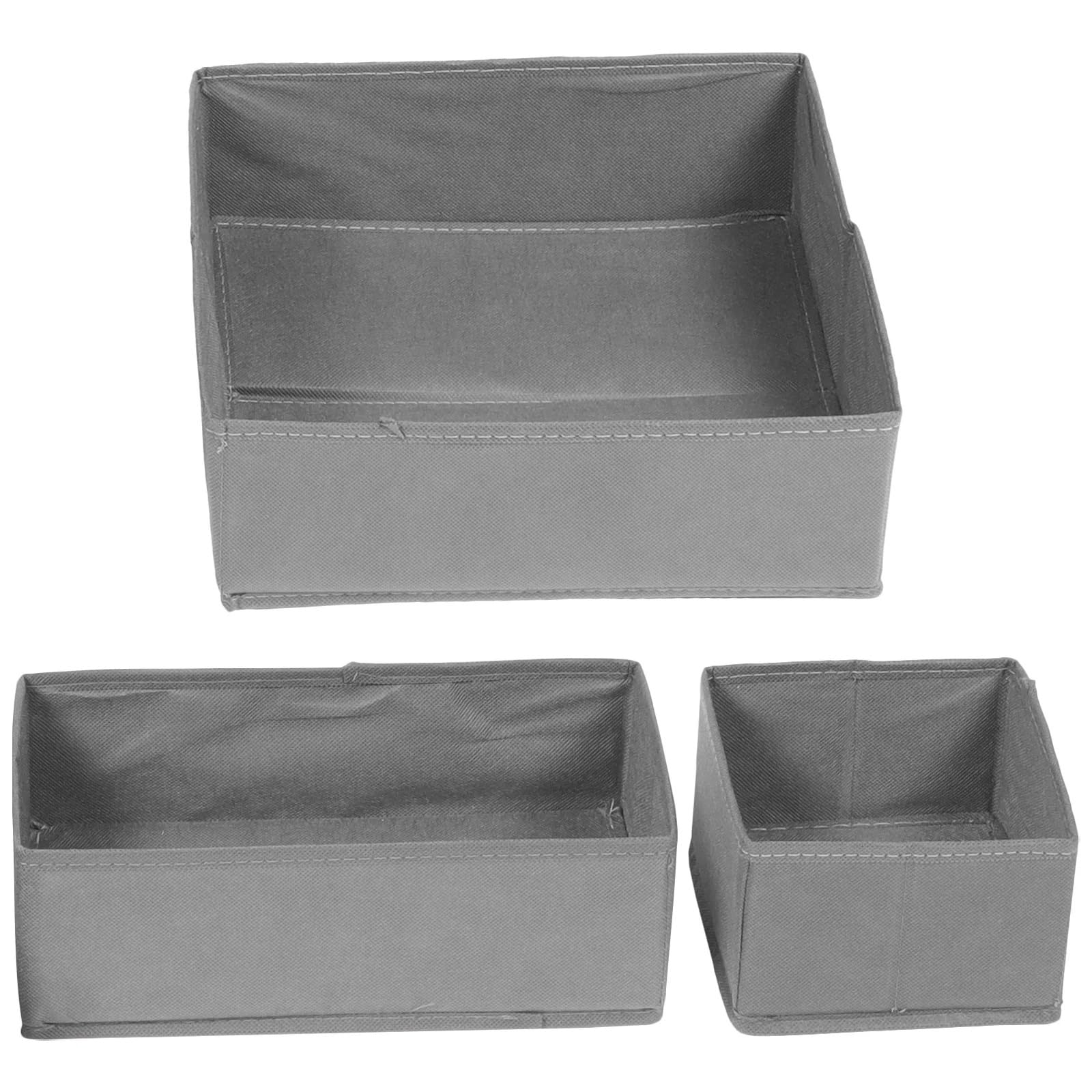 3 Pcs Grau Vlies Stoff Lagerung Boxen Socke Unterwäsche Organizer Schublade Multifunktionale Container Für Schubladen