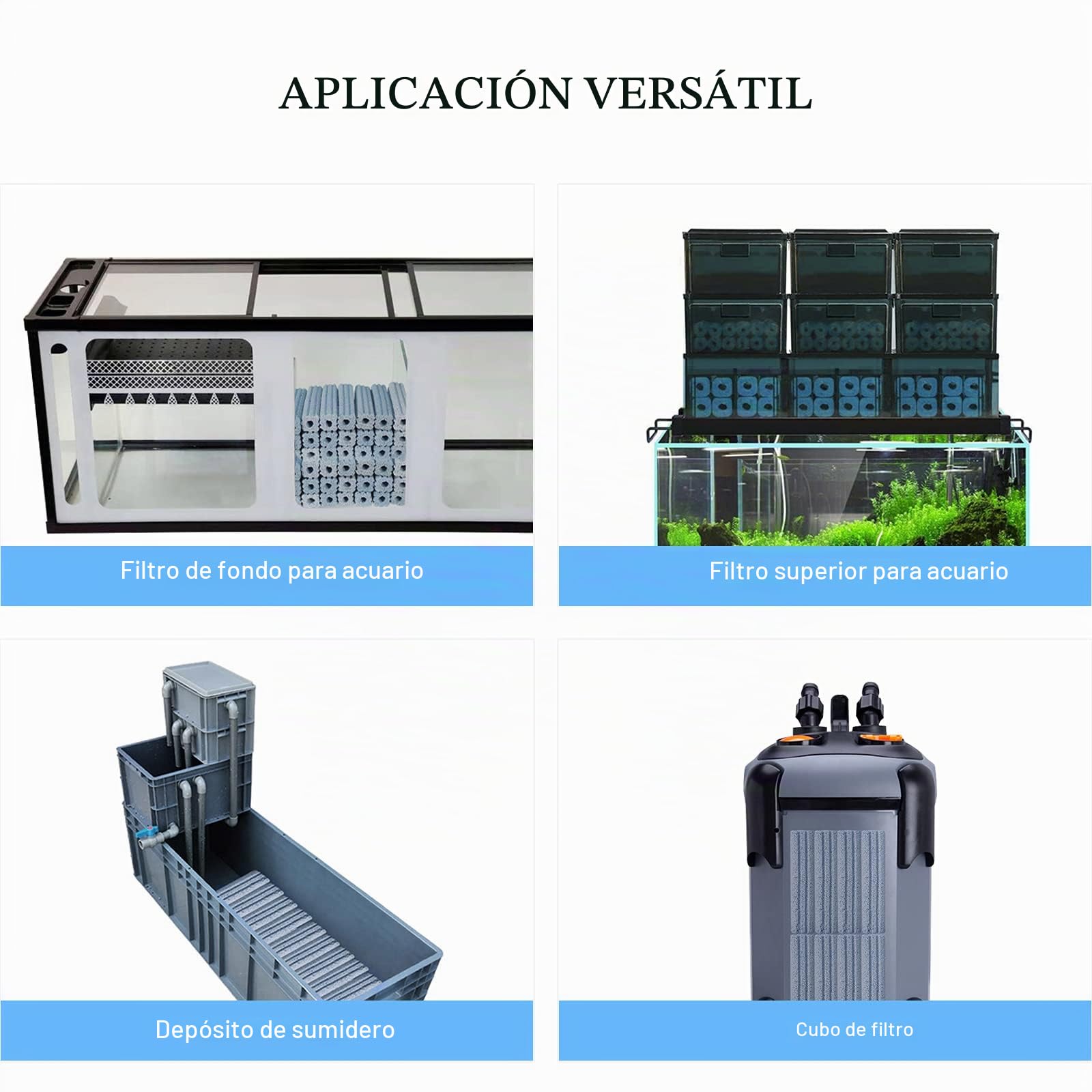 boxtech Medios de filtro para acuario, 3 kg, 30 unidades, bloques de datos orgánicos, filtración para filtro de pantano, estanque