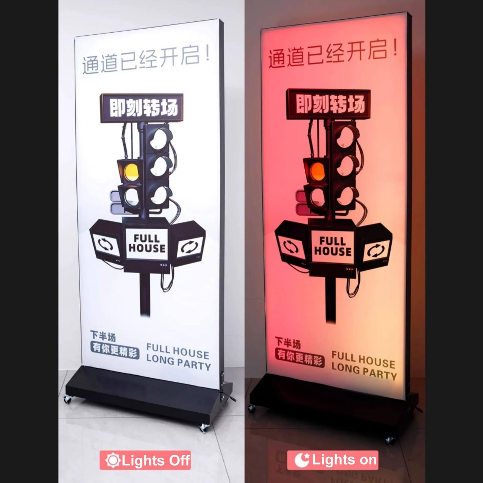 Soporte para letreros de caja de luz LED para exhibición, negocios y tiendas, soporte de señalización de suelo al aire libre (60 x 150 cm), perfecto para promociones y anuncios