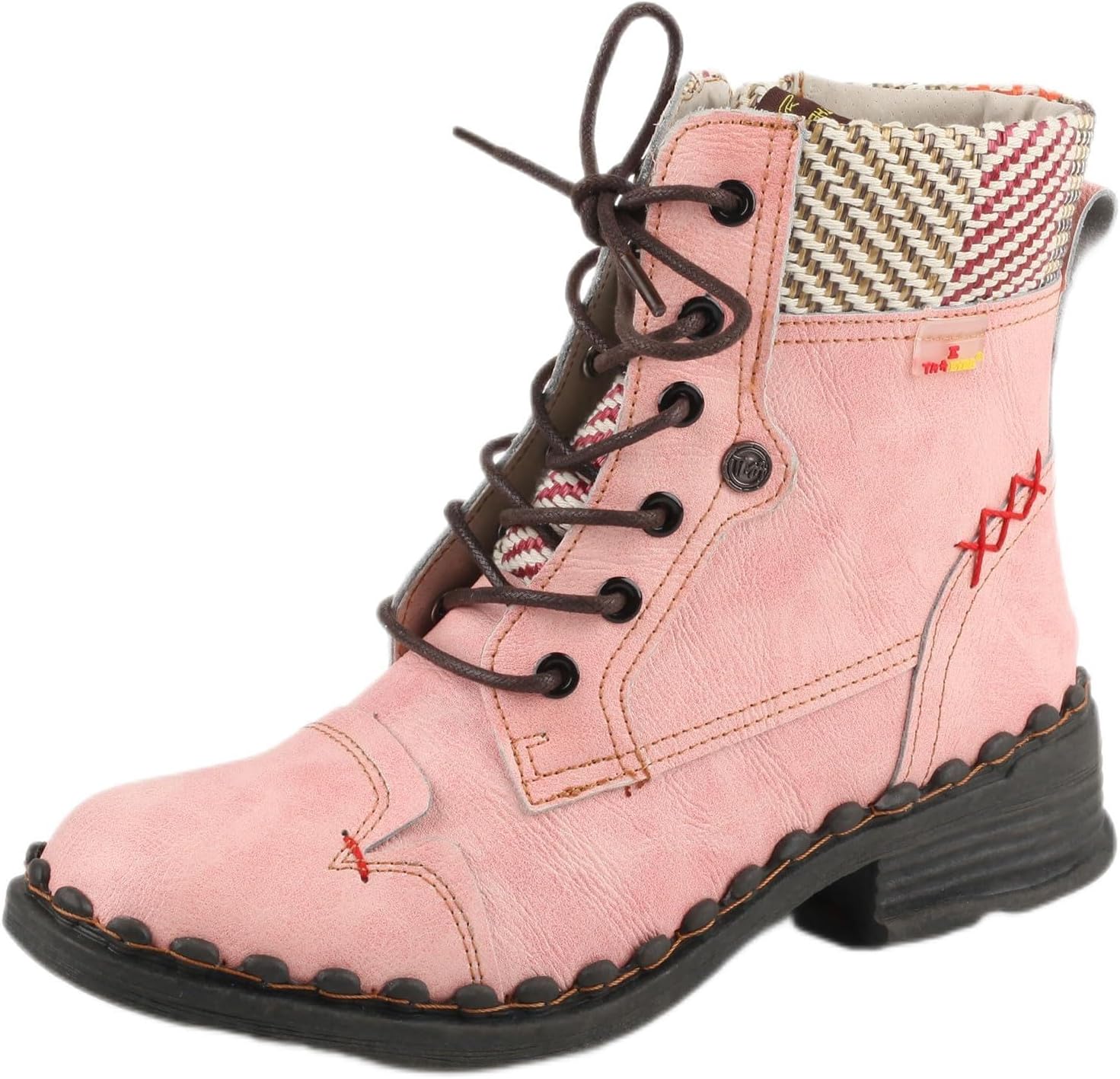 TMA EYES Women's Retro Lace-Up Ankle Boots, Comfortable Wear-Resistant Versatile Casual