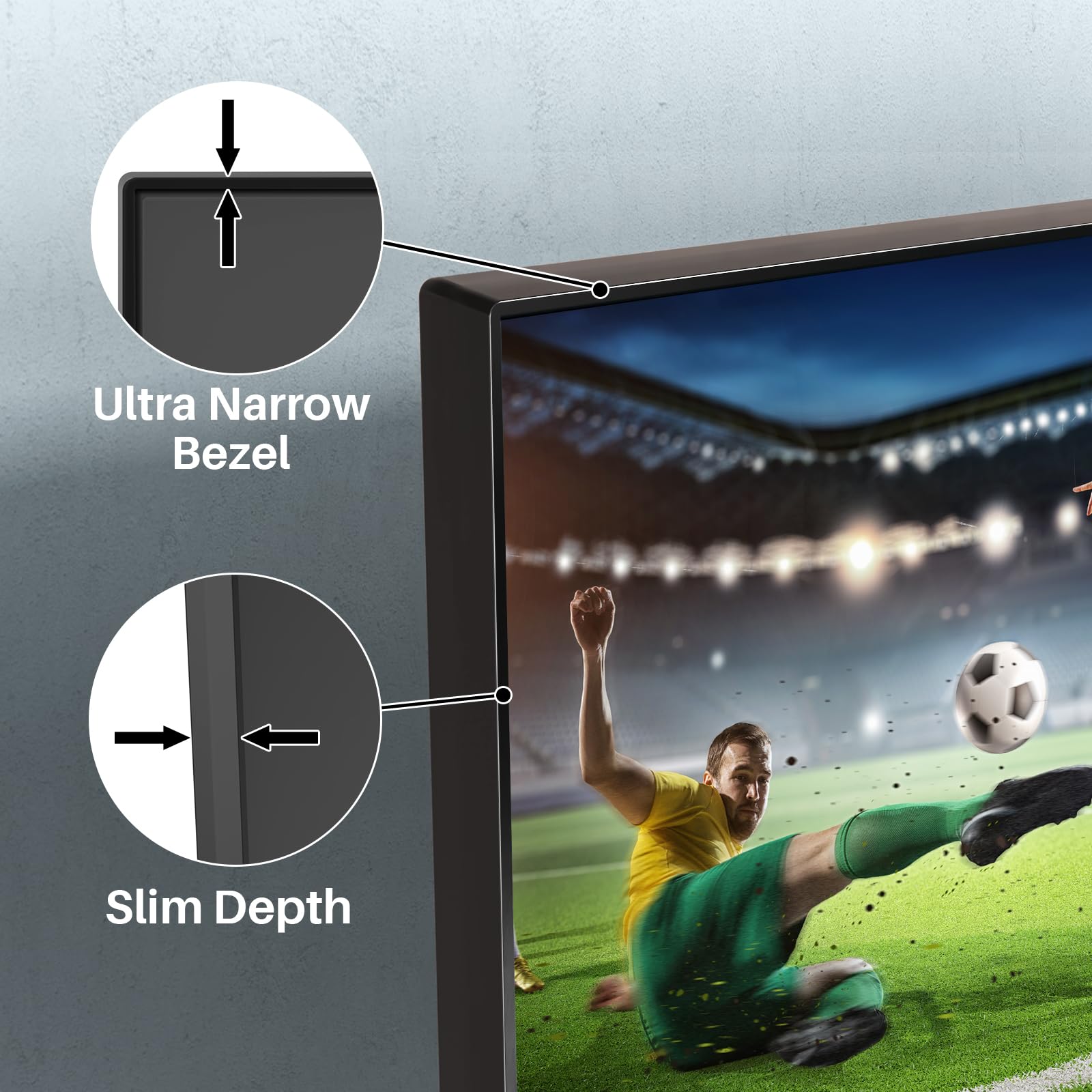 Antteq TV 32 pouces, support central TV 720p Freeview HD Dolby Audio DVB T2/S2 LED, HDMI USB Media Player Monitor PS5 Xbox, TV standard non smart TV petit écran pour chambre à coucher cuisine noir