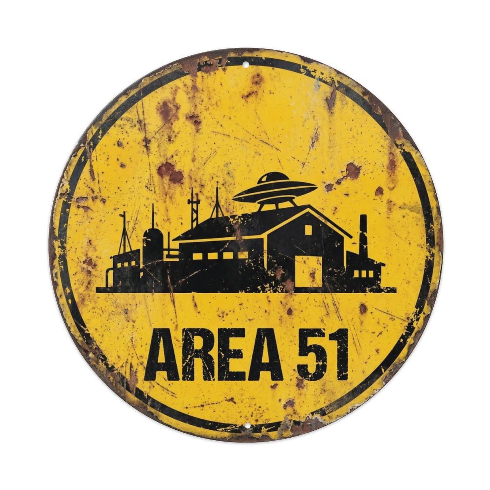 Area 51 Desert Base Saucer Research Facility Metal Tin Sign