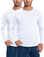Vista 1 de Pioneer Camp Camisetas de algodón para hombre, estilo casual, cuello redondo, manga cortalarga, básicas, pesadas, suaves, lisas, de ajuste clásico