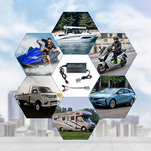 Miniatura 7 de YZPOWER Cargador de batería Lifepo4 de 14.6 V 20 A para baterías de fosfato de hierro y litio de 12.8 V 12 V, cargador de batería AC-DC, cargador de