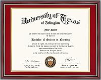 Vista 28 de GraduationMall - Marco para certificado, diploma y documentos con cristal real, aspecto de madera profesional y cuentas doradas, color caoba y blanco