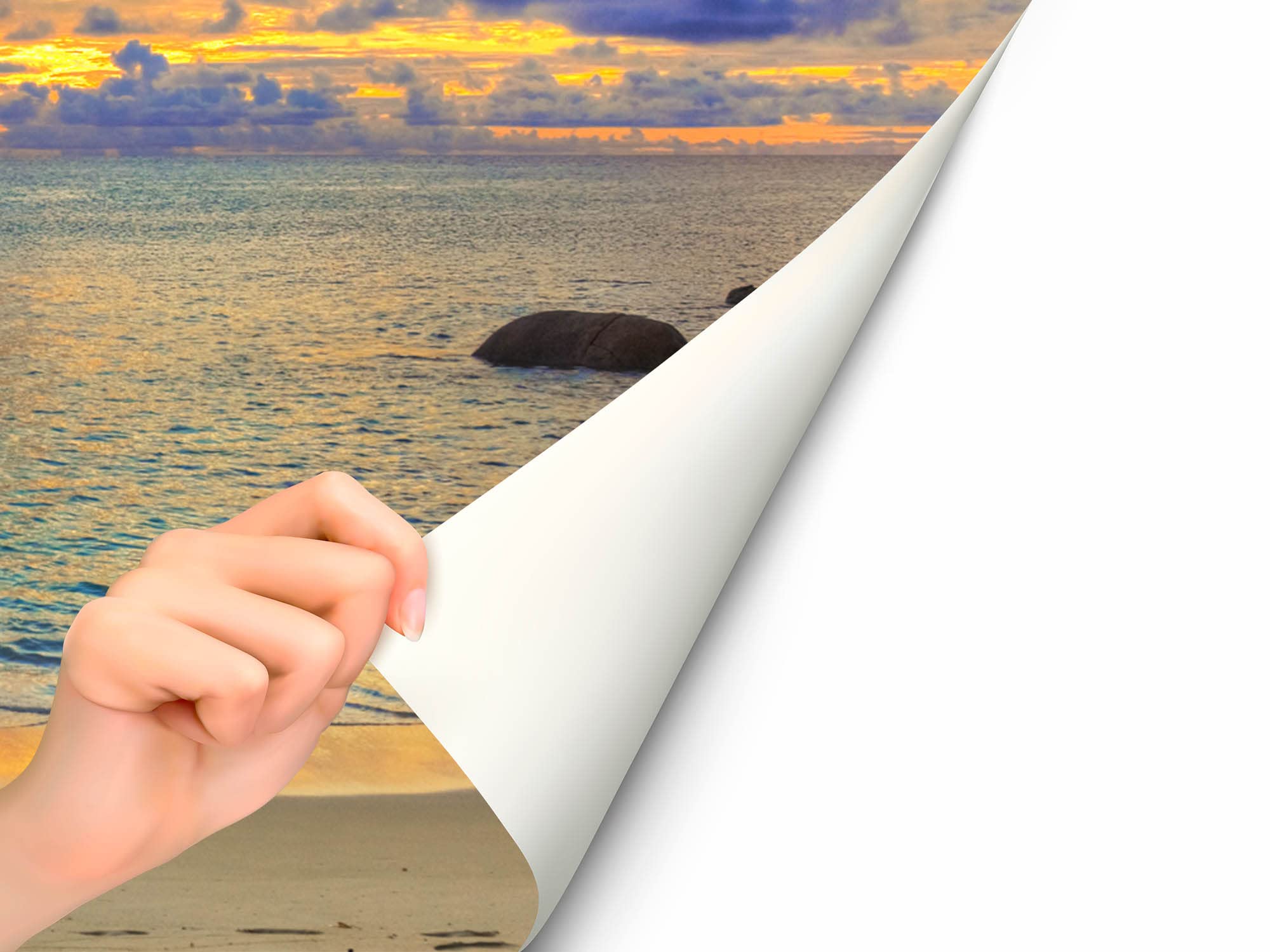 Fotomural Vinilo Para Pared Atardecer Playa Tropical | Fotomural para paredes | Mural | Vinilo Decorativo | Varias Medidas 500 x 300 cm | Decoración comedores, salones, habitaciones...