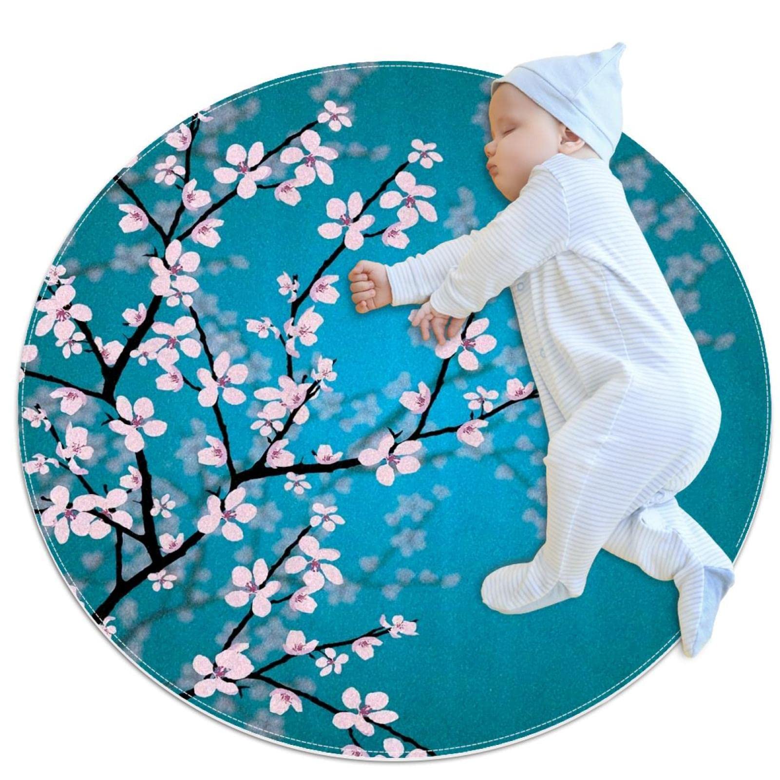 Tapis cerisier japonais en fleurs pour chambre cocooning et coin lecture de salon