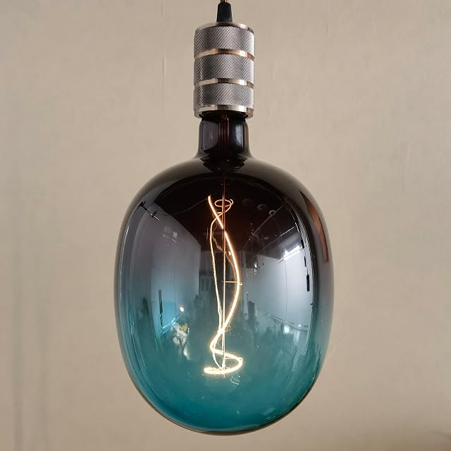SD LUX E27 Vintage Light Bulbs LED Globe 5W Sprial DG170 Black-Blue Glass Pendant Light XXL Decorative Light Bulbs Large Vintage Bulbs Dimmable 300LM(40W Equi) Pendant Lighting Warm White 2700K,1 Pack