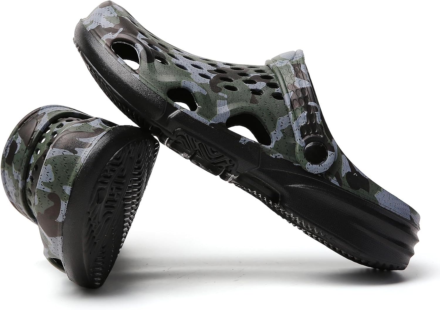 Men's Clogs Mules - Summer Camo Garden Shoes Lightweight EVA Slip on Shoes for Beach, Shower, Outdoor & Casual Wear