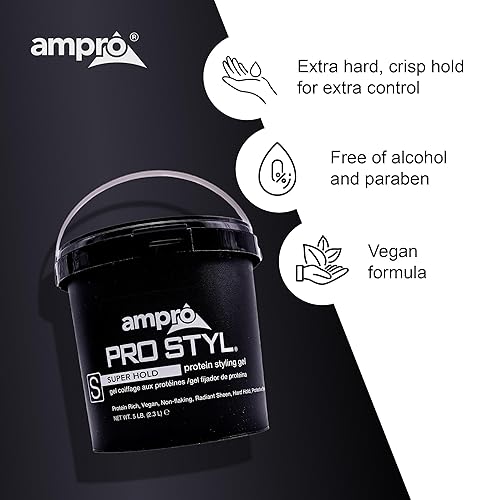 Miniatura 5 de AmPro Pro Styl Styling Gel - Protege y fortalece tus hebras, sin descamación, sin alcohol, fórmula vegana, agarre flexible y táctil para todas