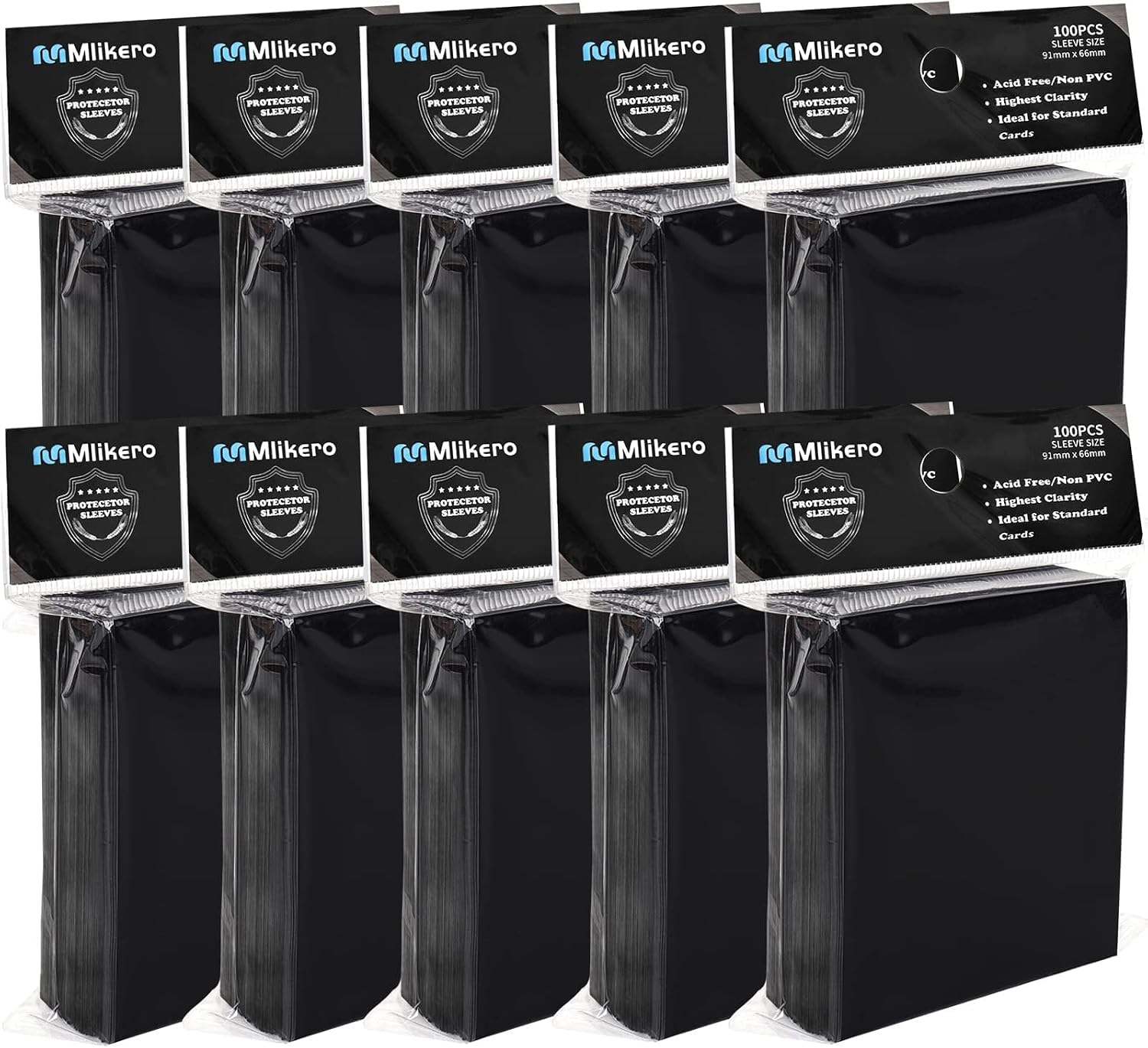 500 Sleeves De Cartes Mlikero - 66x91mm - 5 Couleurs - Protection Anti-Rayures, Eau