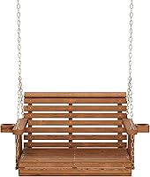 Vista 19 de Columpio Amish resistente para terraza (800 lb) con cadenas para colgar y posavasos, Unfinished