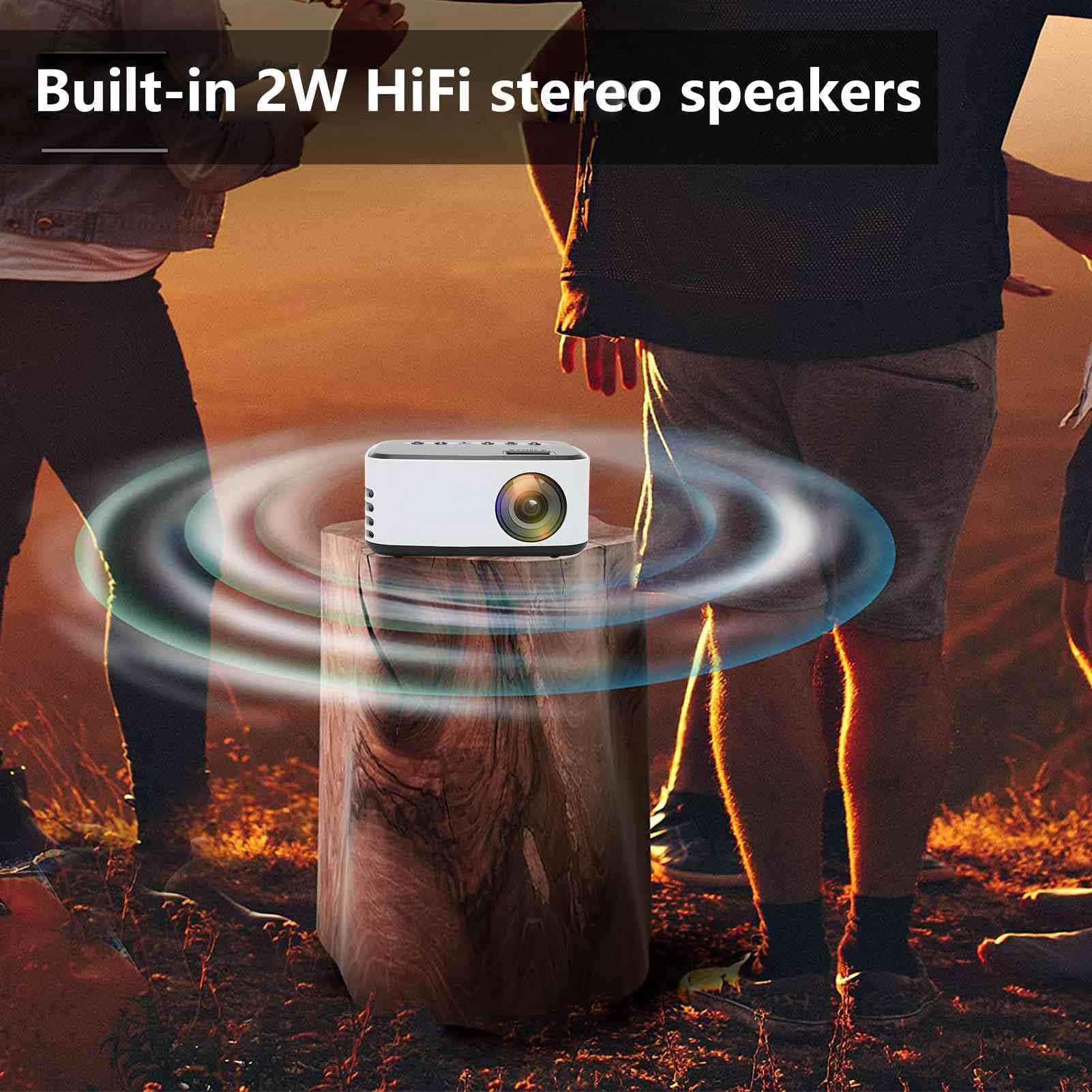 Mini Proiettore, Proiettore da Esterno per Film HD 500LM Nativo 1080P, Mini Proiettore Portatile Video per Laptop Tablet Switch, Regali per Bambini