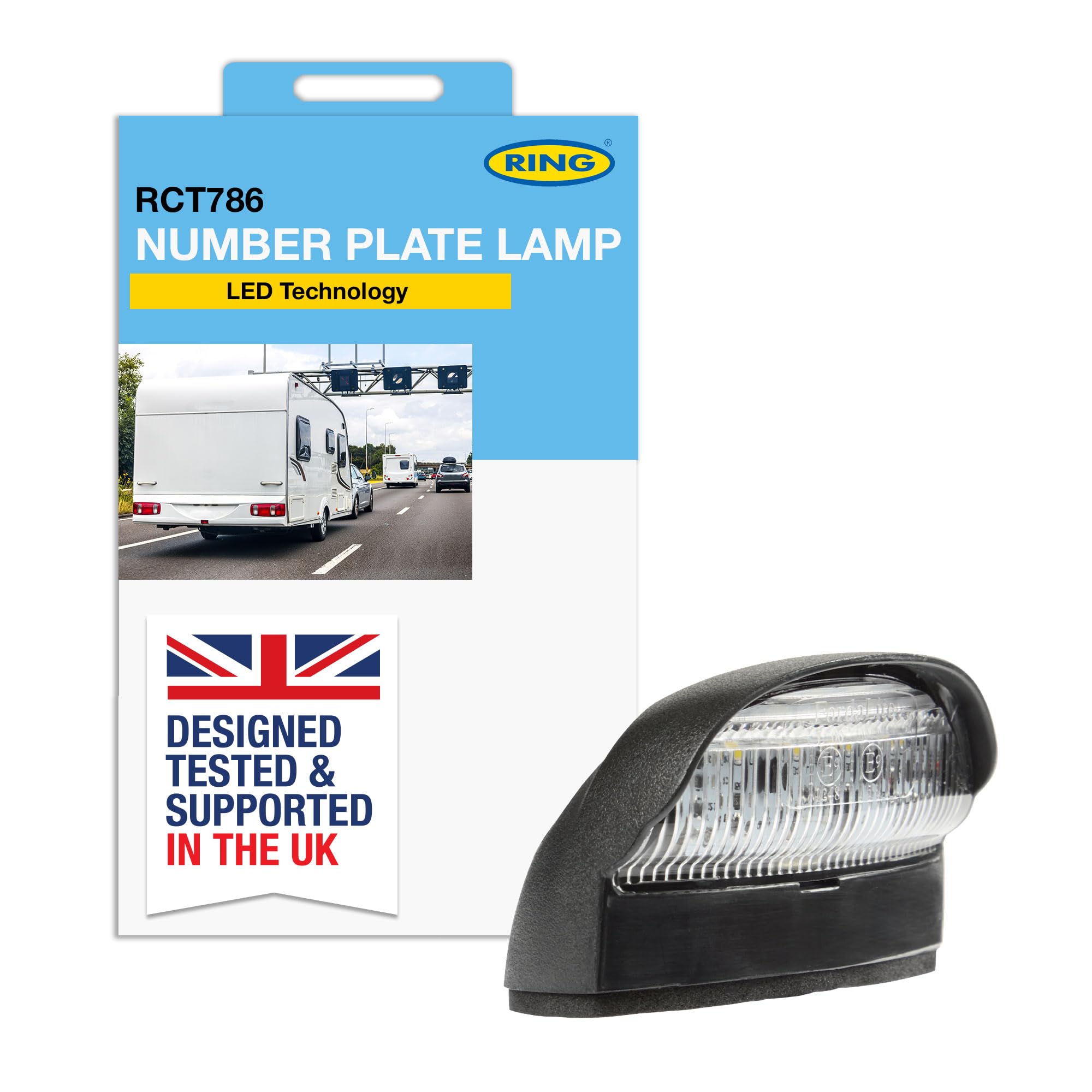 RING LED Number Plate Lamp - Ideal for Vehicles, Trailers or Trailer Boards