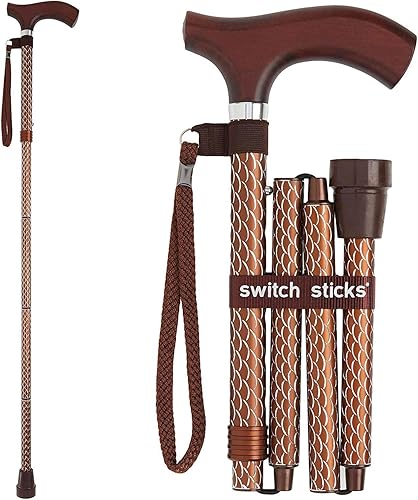 Switch Sticks Bastón de caminar para hombres o mujeres, plegable y ajustable de 32 a 37 pulgadas, apto para FSA y HSA