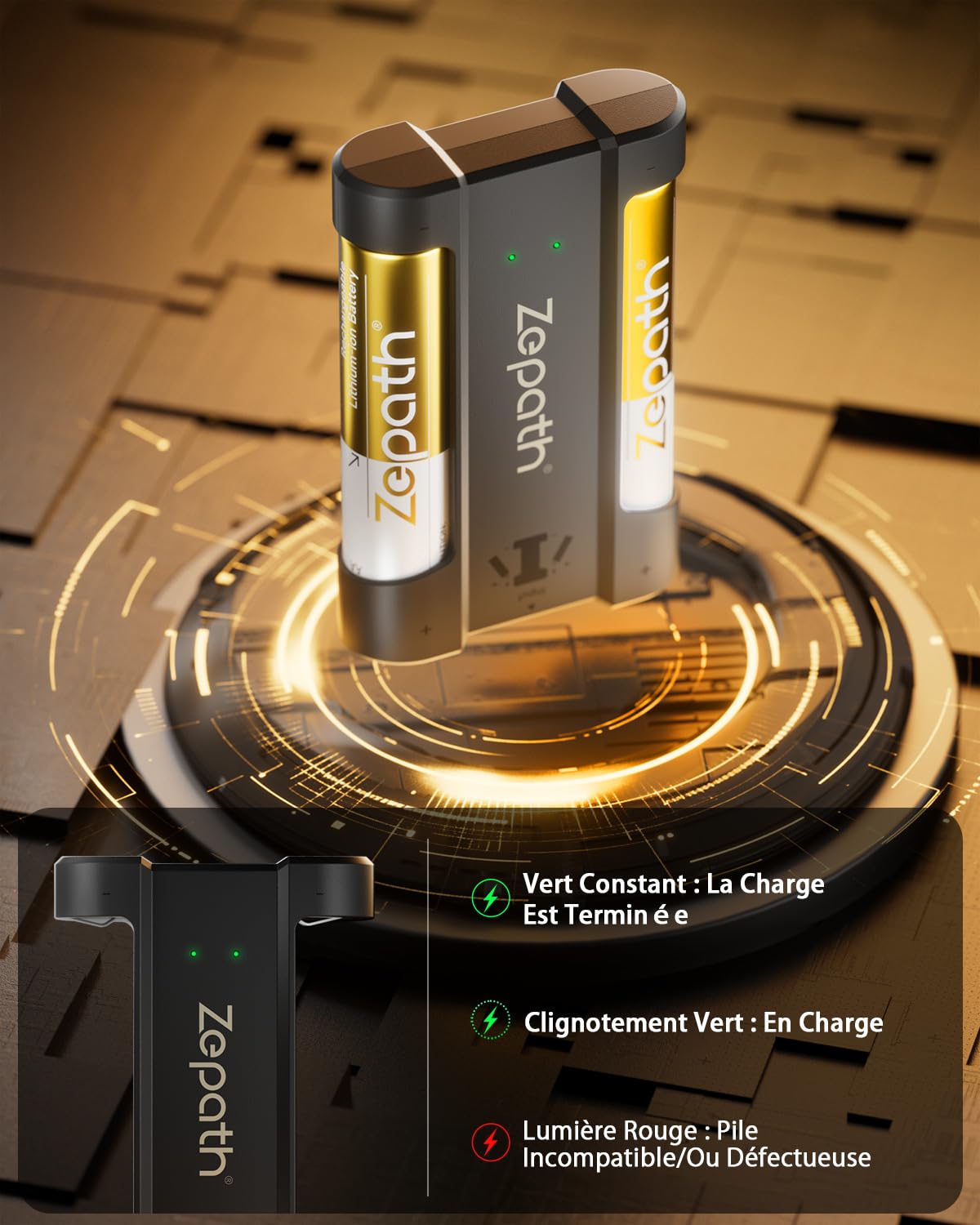 Pilas Rechargeable AA Lithium 8 Pack avec Chargeur,3600mWh 1.5V de Haute Capacité Batterie au Lithium AA,Batteries AA Rechargeables