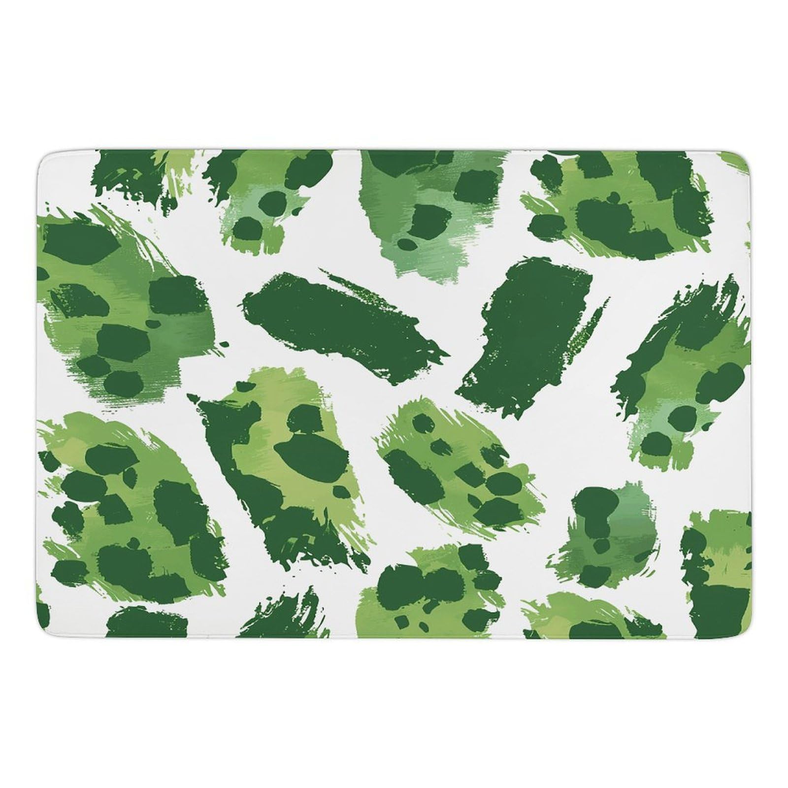 Tapis de sol en velours corail léopard vert pour une élégance durable