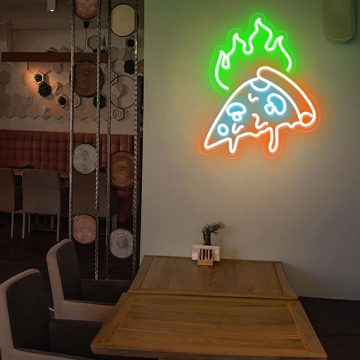 Hot Pizza Neon Sign, Flame Neon Sign, Pizza Slice Neon Sign, Pizza Led Sign, Custom Neon Sign, Restaurant Neon Sign, Christmas Gifts