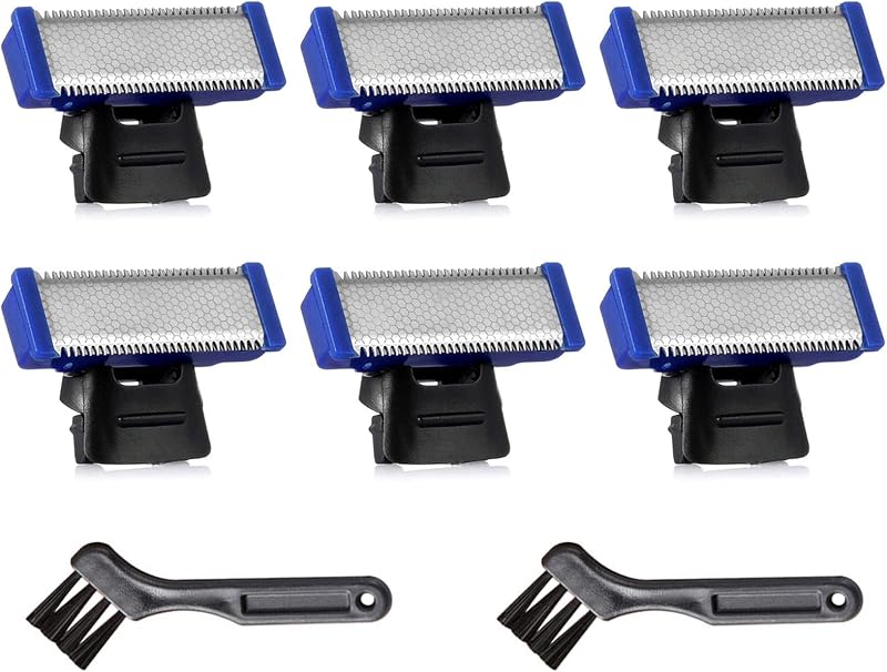 Cabeças de reposição LinMei para aparador Micro Touch SOLO de 1ª geração, pacote com 6 e 2 escovas de limpeza