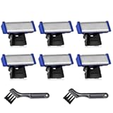 6PCS LinMei Replacement Shaver Heads for 1st Generation Micro Touch Solo Men's Trimmer with 2 Cleaning Brushes