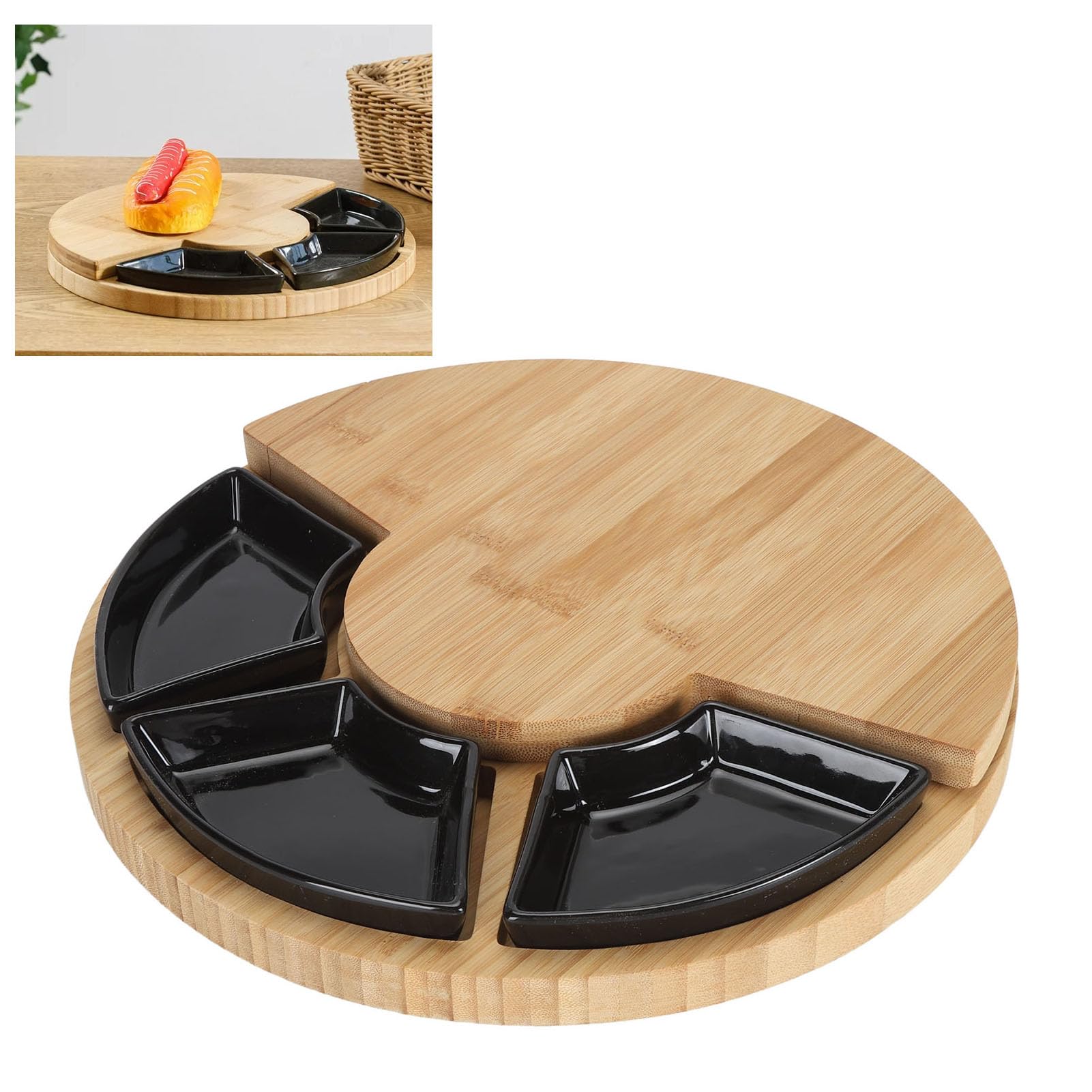 Käsebrett aus Holz – Hochfeste Mehrzweckplatte für Käse, Aufschnitt und Brot – Hygienische Oberfläche für Küche und Tisch (Runden)