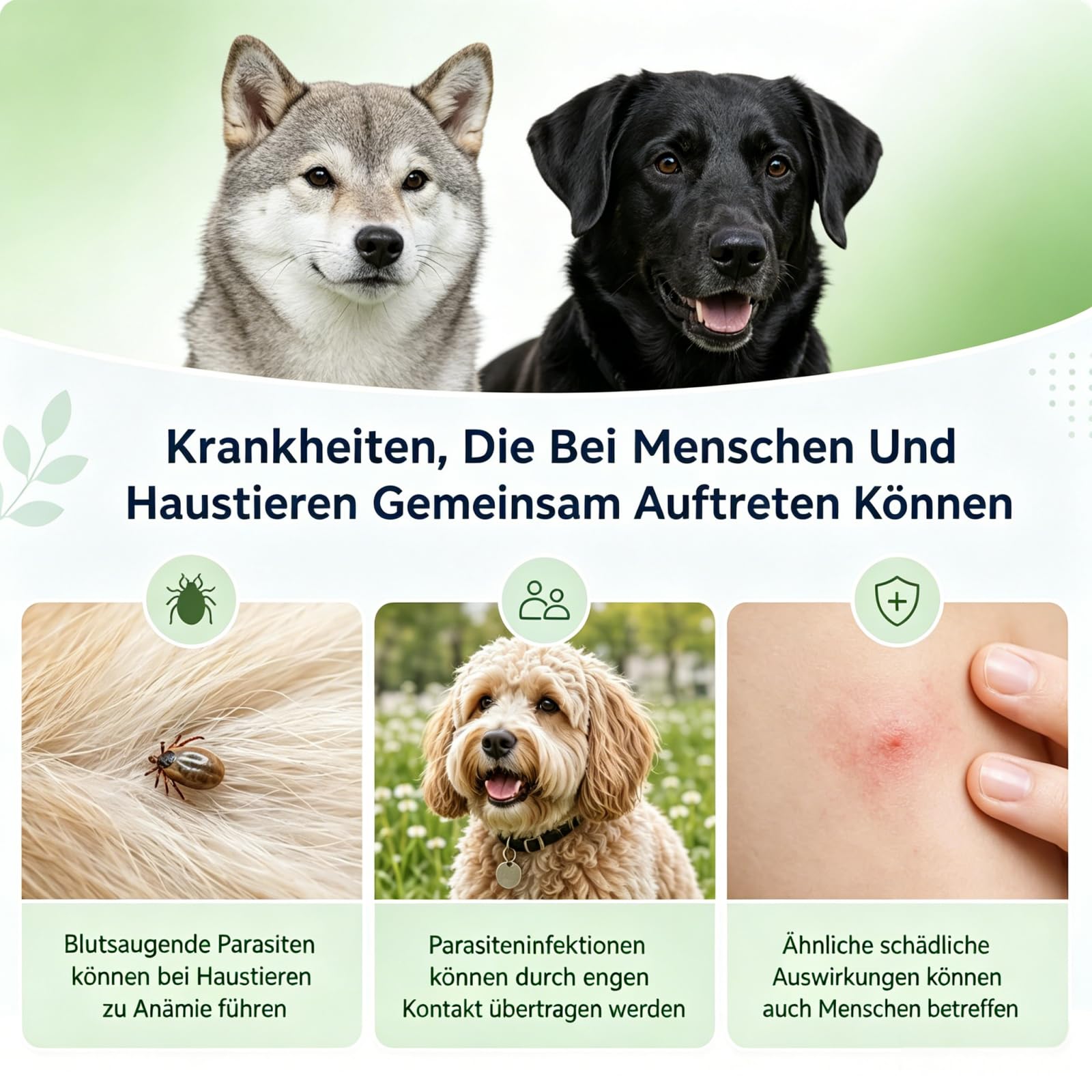 Ciondolo naturale per cani senza pulci e zecche, senza pesticidi chimici, clip protettiva vegetale con lento rilascio di profumo, per tutte le razze di cani (nero, 3 pezzi)