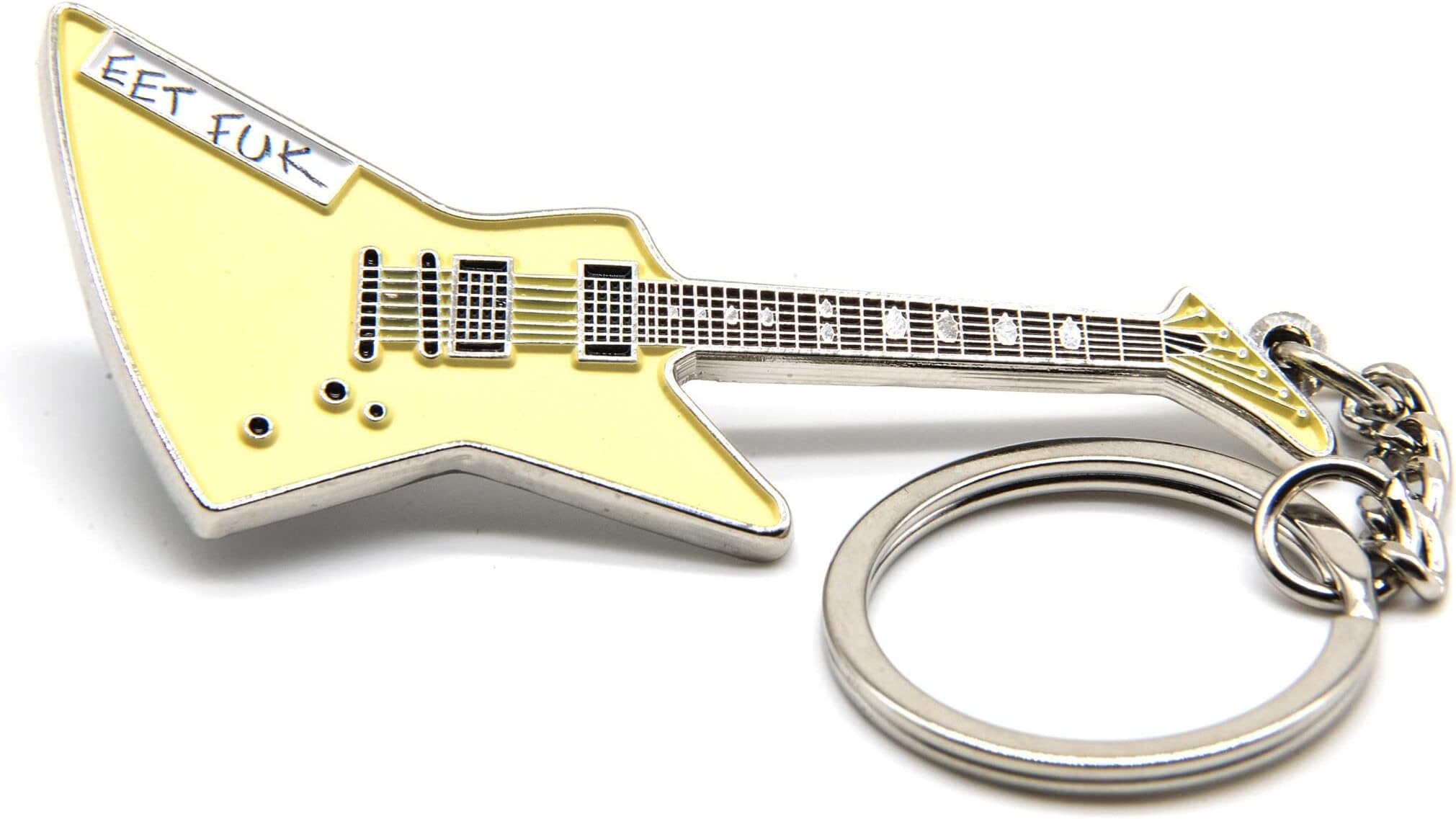JamesHetfield-Metallica replica guitar metal keyring EET FUK sticker