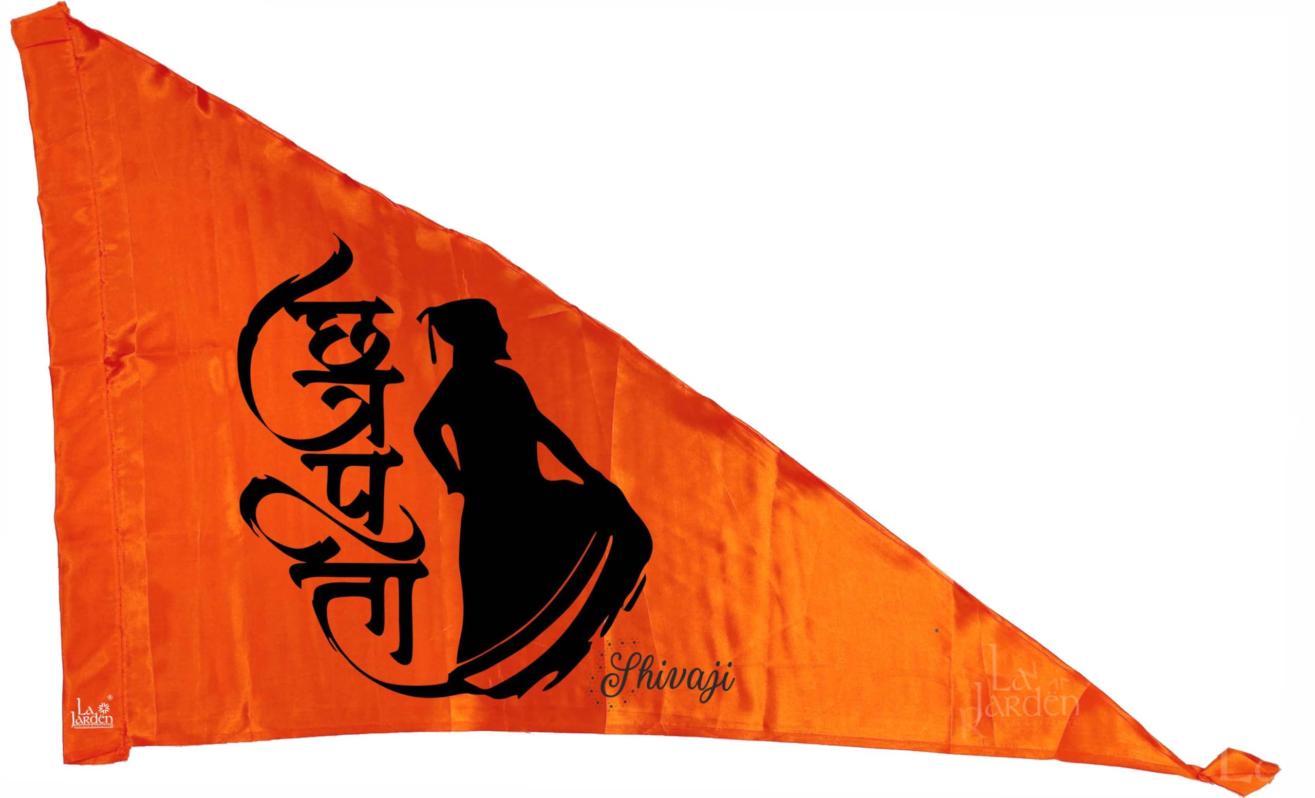La Jarden® Chhatrapati Shivaji Medium size 2.16x 3.33 feet Silky Shiny Orange Satin Flag, Shivaji Maharaj, , Maratha Empire Flag, Shivaji Jayanti, Indian Historical, Maratha Pride, Hindavi Swarajya, Janta Raja (pack of 1) 26x40 inches-image-6