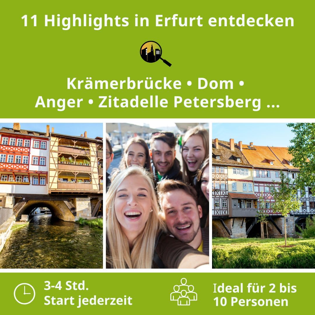 Stadtspiel Schnitzeljagd Erfurt Altstadt - Entdeckertour | Stadtrallye für Touristen & Einheimische