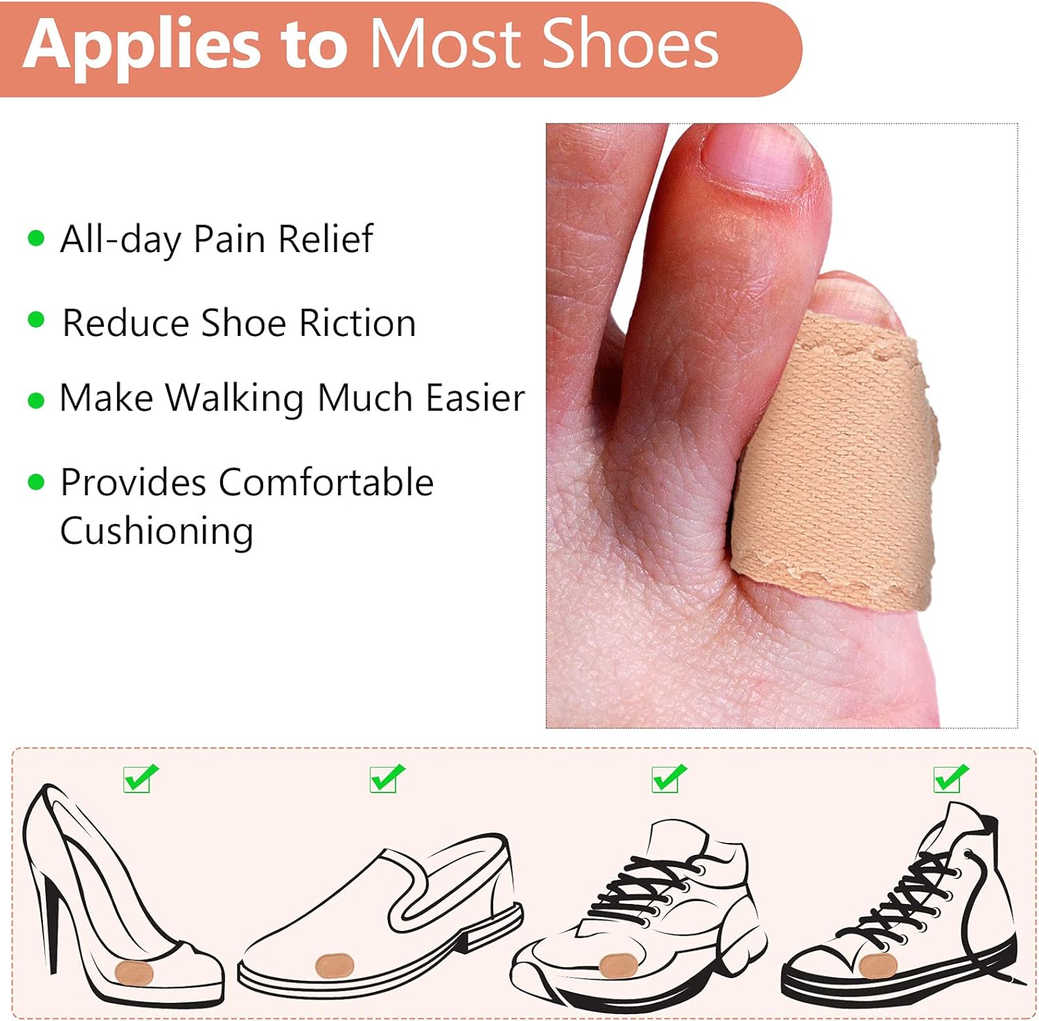 60 Pieces Bunion Cushions Self-Adhesive Bunion Pads Skin Color Foot Callus Patches Foot Blister Pads Shoe Accessories Women Men Feet Heel Protector Pads for Bunionette Pain Relief : Health & Household
