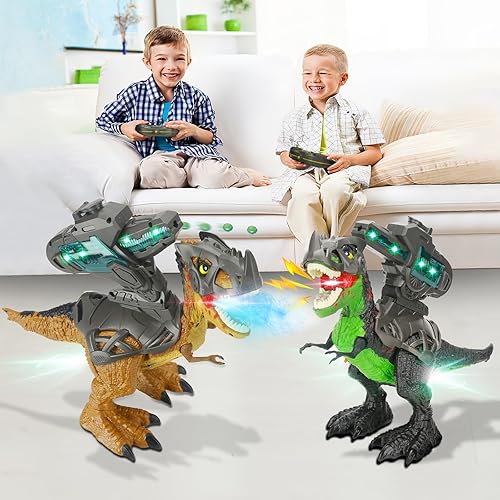 Miniatura 1 de TBESMK T-rex Remote Control Dinosaur Toy - 2.4G Trex Robot It has 12 Functions Such as Remote Control Forward, Backward Rotation, Light, Sound,