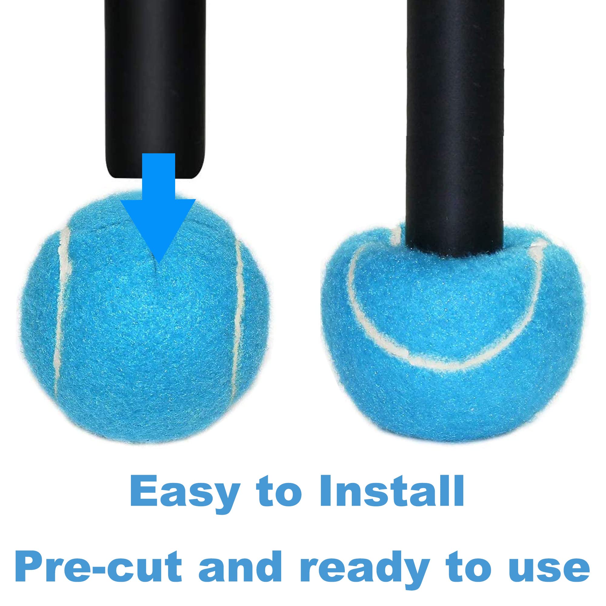 Paquete de 4 pelotas de tenis precortadas para caminantes, almohadillas de fieltro resistentes de larga duración para patas de muebles y protección del suelo