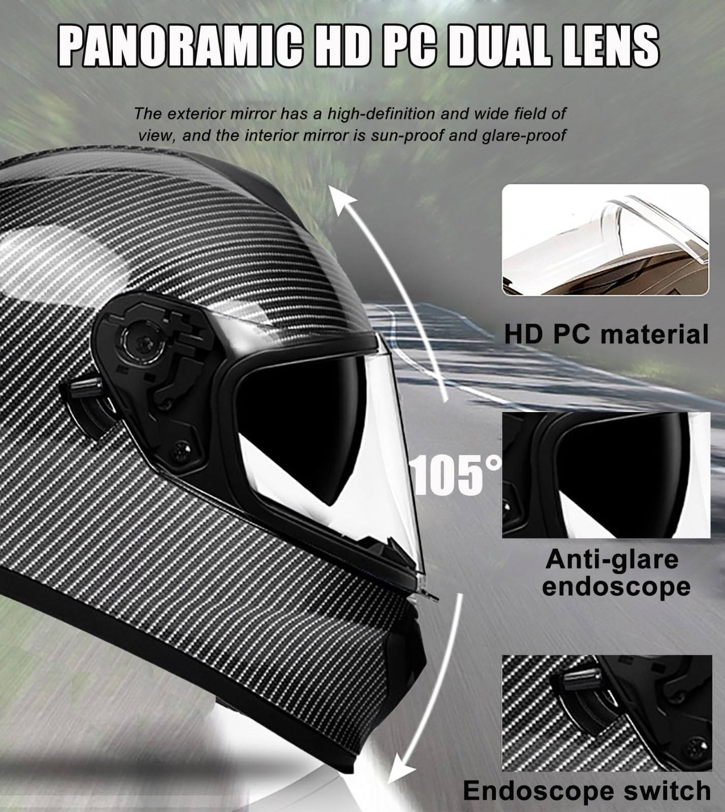 Kask motocyklowy integralny z podwójną wizjerem, ECE 22.06, sportowy kask wyścigowy dla dorosłych mężczyzn i kobiet