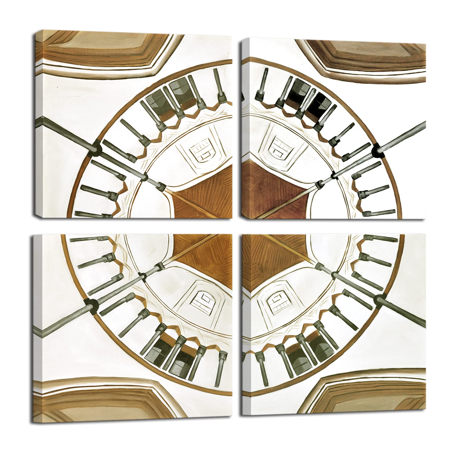 Dart Board Canvas Wall Art Mid Century Geometric Modern Painting 4 pieces Contemporary Abstract Artwork for Office Kitchen Living Room