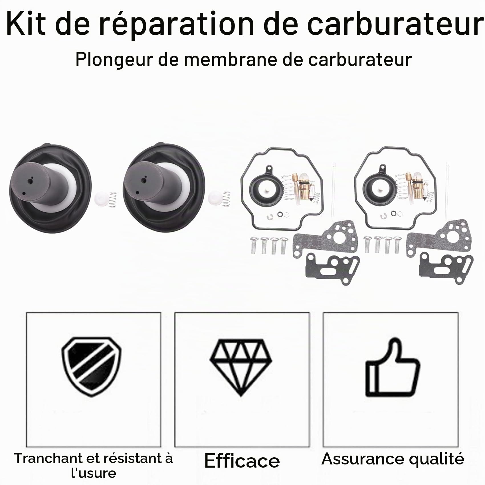 Kit de Réparation Carburateur Kit de Remplacement pour Virago 535 500 XV535 XV500 XV 1990-200, Kit de réparation de carburateur avec Diaphragme à Piston