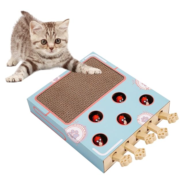 Foto 5 de 8 de WOTEG Juguete para gatos, juguete para gatos Whack-a-Mole con tabla para rascar