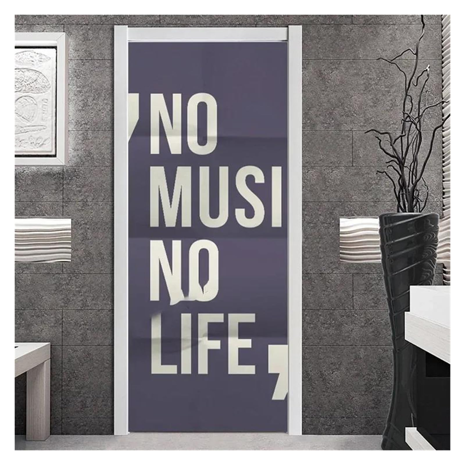 Sticker de porte Rock Hip Hop : papier peint graffiti hippie et mural 3D