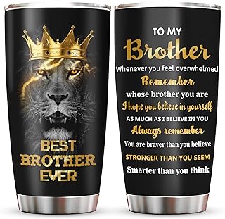 Best Gifts for Brother, Fathers Day/Christmas/Birthday Gift for Brothers Adult Tumblers 20oz, Big Brother Gifts from Sister Coffee Mug, Funny Gift for Older/Little Brothers Cup
