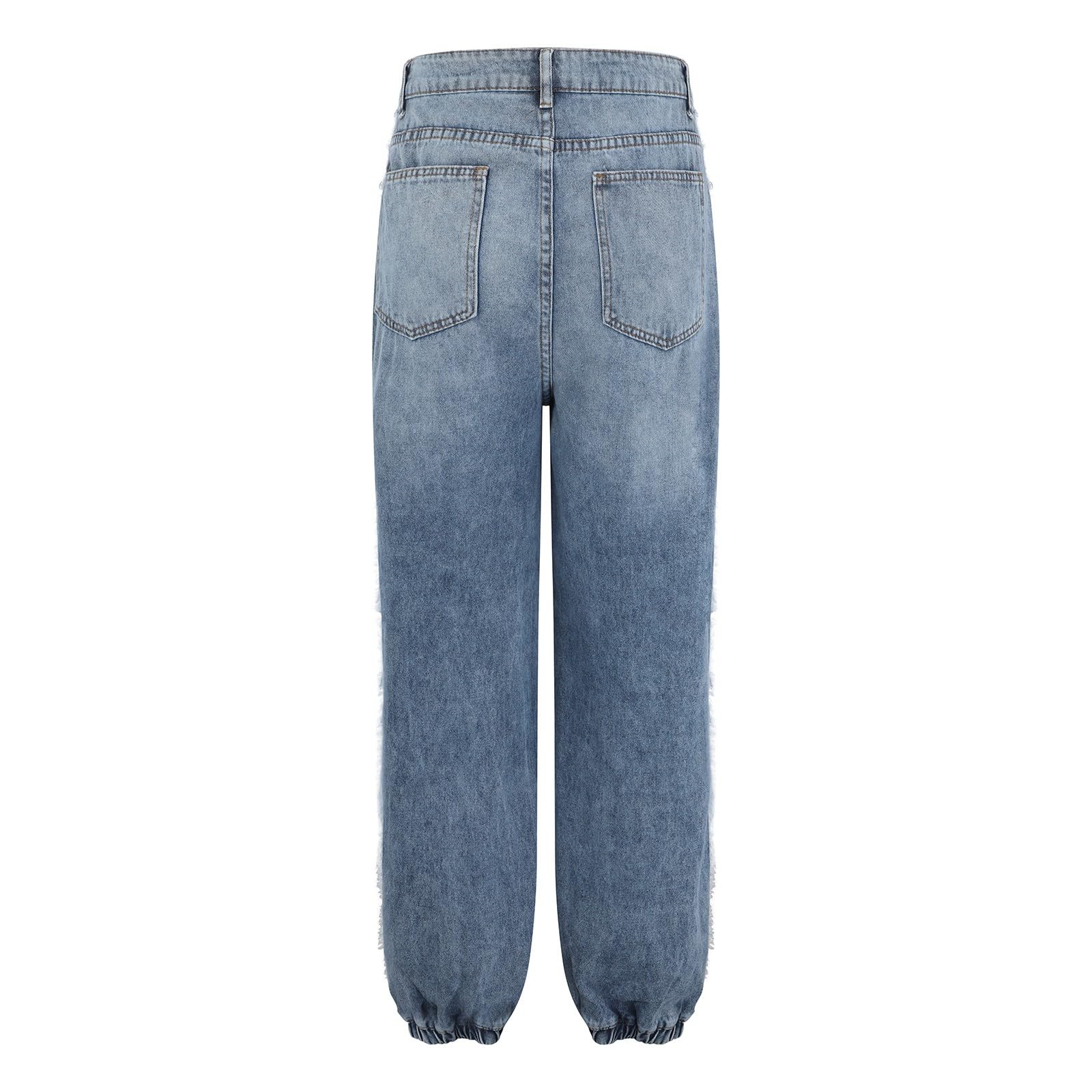 Jeans Donna Curvy Vita Alta Jeans Elasticizzati Casual Gamba Larga Pantaloni Denim Vita Alta Larghi Leggeri Tempo Libero Pantaloni Baggy Curvy Taglie Forti Y2k Streetwear Eleganti Wide Leg Vintage