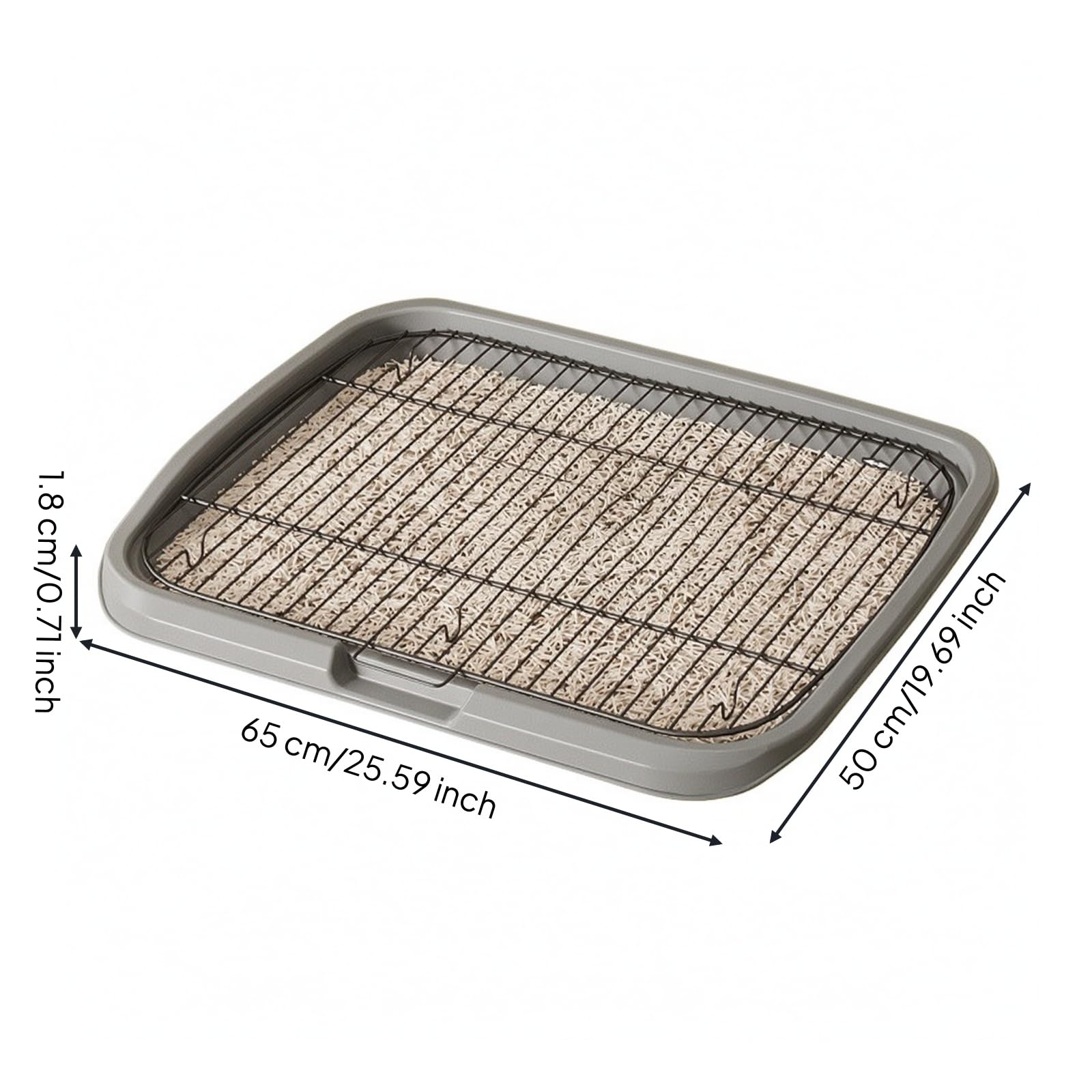 rockible Plateau Propreté avec Grille Amovible, Gris Avancé, Style to 1 | Hygiénique, Robuste, pour Balcon, Chiots, Chiens