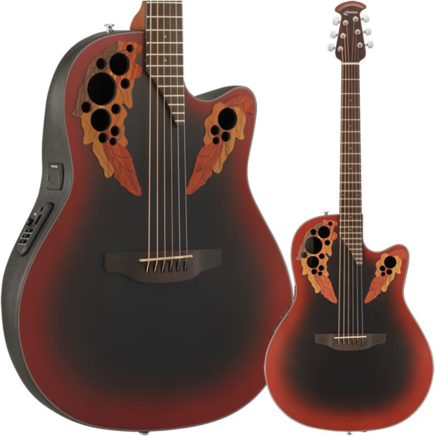 OVATION CELEBRITY ELITE REV RED BURST GUITAR