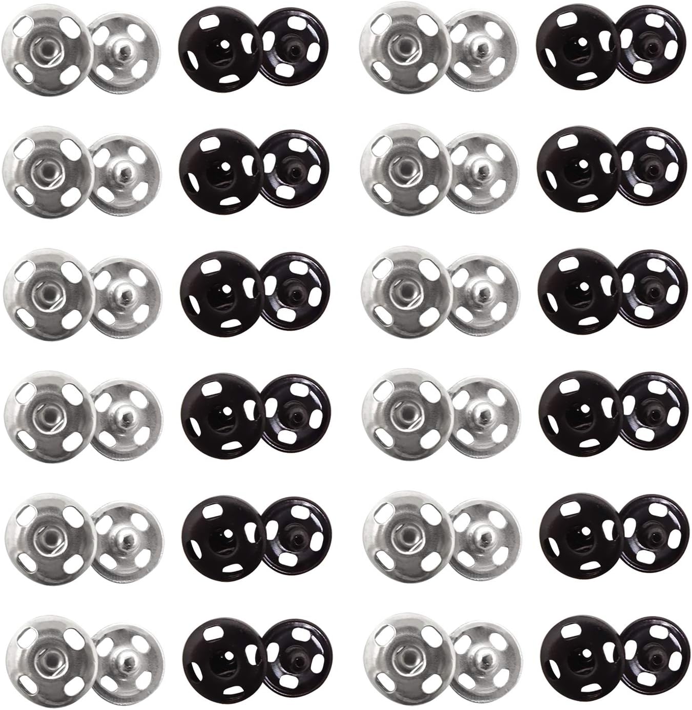 Honbay 120 Sets Metal Sewon Snap Buttons Press Studs