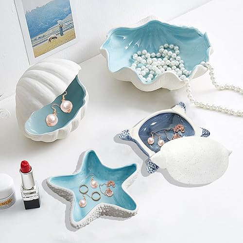 Miniatura 3 de Bandeja de joyería de tortuga, soporte de cerámica para anillos para joyas, bandeja de dulces, bandeja de joyería, plato pequeño para llaves para