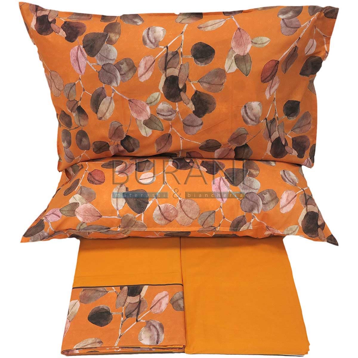Parure de lit percale 4 places Sabi citrouille pour des nuits cocooning