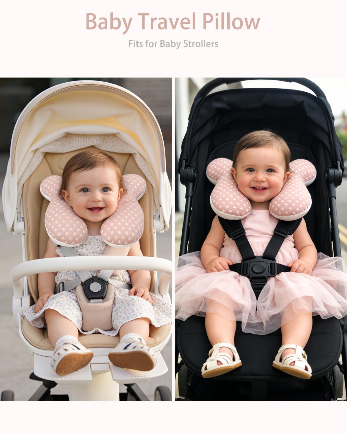 KAKIBLIN Cuscino da viaggio per bambini, cuscino da collo per seggiolino auto, cuscino di supporto per collo per testa e collo, supporto per la testa del neonato per seggiolino auto, passeggino