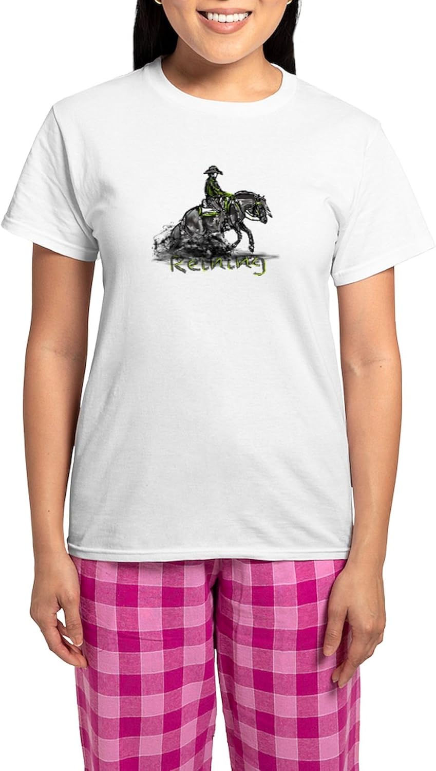 CafePress Reining Pajamas Women's Novelty Cotton Pajama Set, Comfortable PJ Sleepwear