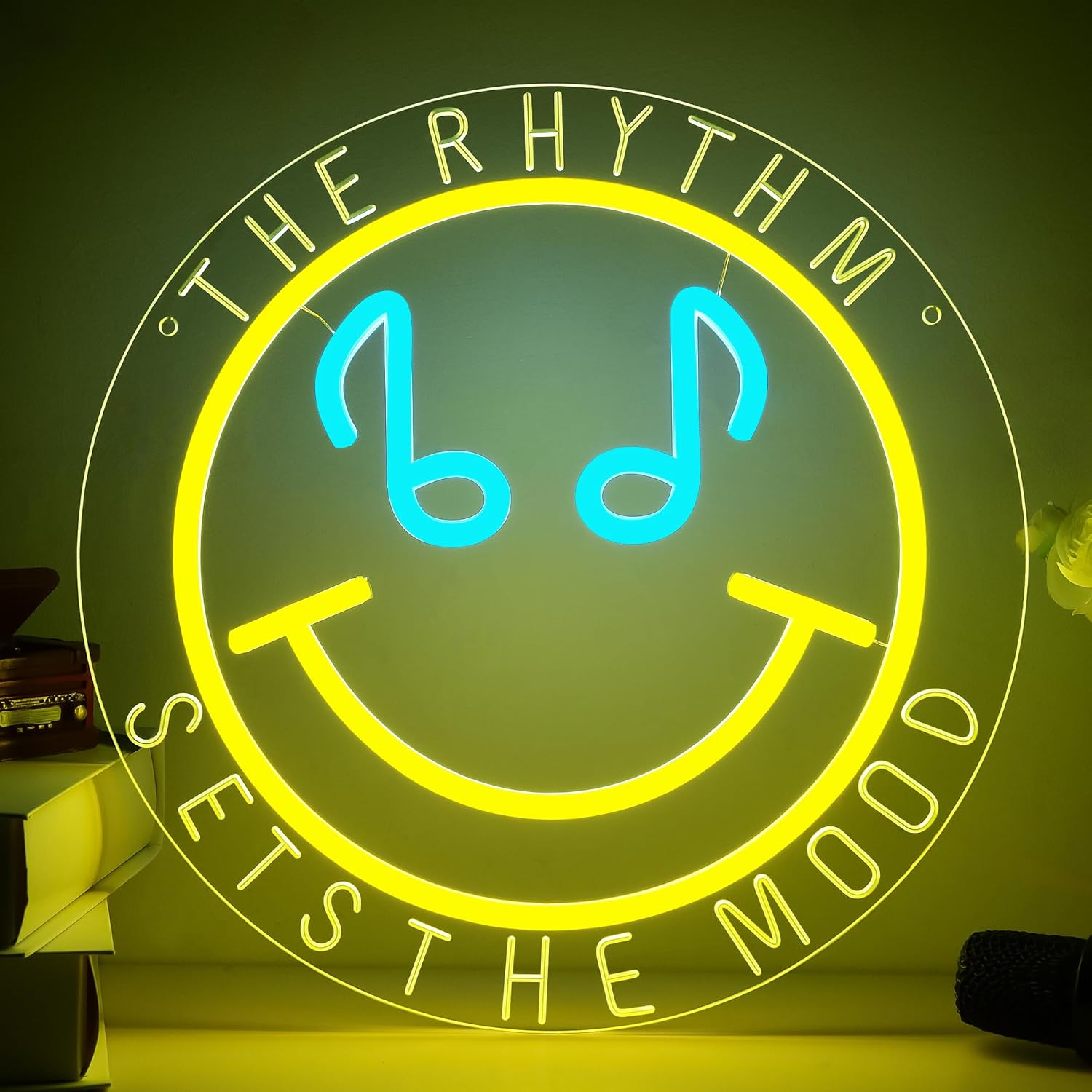 Music Neon Sign for Wall Decor Music Neon Light for Man Cave Bgm Dimmable LED Light Up Sign for Bedroom Bar Club Garage Studio Gym Cafe Store Birthday Gifts for Music-lover Art11.8 * 11.8In(JTD304)