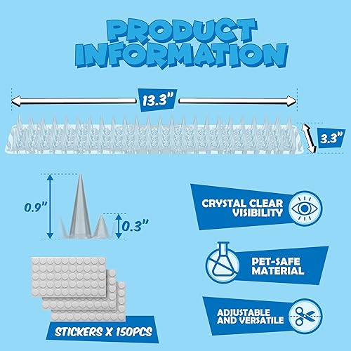 Miniatura 2 de ohlela Paquete de 24 picos para pájaros para exteriores para mantener alejadas a las aves, disuasorio de palomas de balcón de 26.5 pies, disuasorios