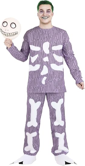 Fun Costumes Adult Barrel Costume | Mens Nightmare Before Christmas Oogie Boogie's Skeleton Masked Trick or Treater Outfit
